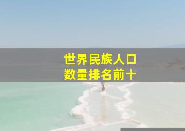 世界民族人口数量排名前十