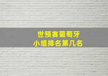 世预赛葡萄牙小组排名第几名