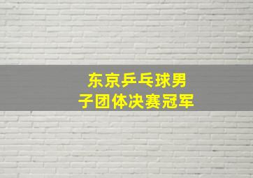 东京乒乓球男子团体决赛冠军