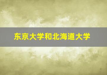 东京大学和北海道大学