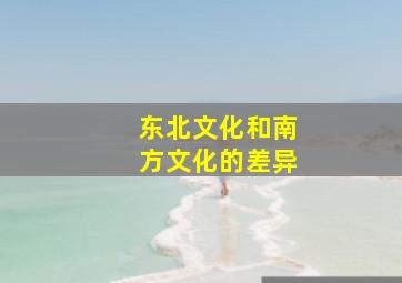 东北文化和南方文化的差异