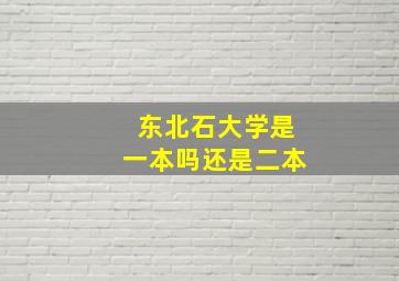 东北石大学是一本吗还是二本