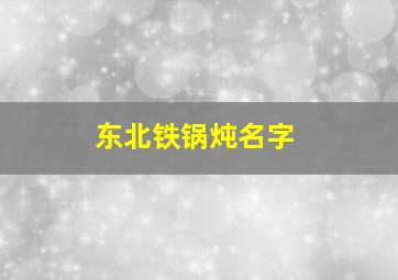 东北铁锅炖名字