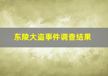 东陵大盗事件调查结果