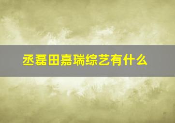 丞磊田嘉瑞综艺有什么