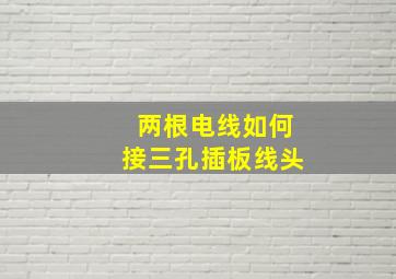 两根电线如何接三孔插板线头