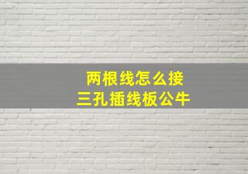 两根线怎么接三孔插线板公牛