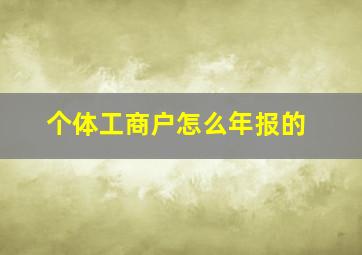 个体工商户怎么年报的