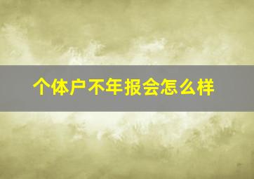 个体户不年报会怎么样