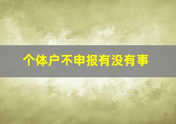 个体户不申报有没有事