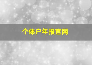 个体户年报官网