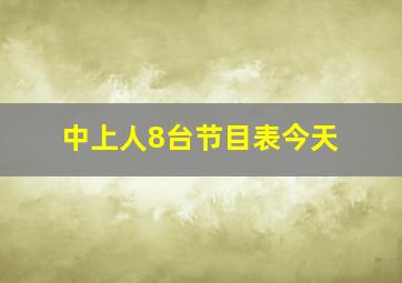 中上人8台节目表今天