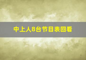 中上人8台节目表回看