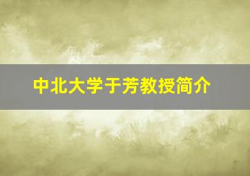 中北大学于芳教授简介