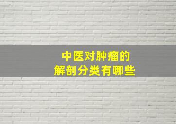 中医对肿瘤的解剖分类有哪些