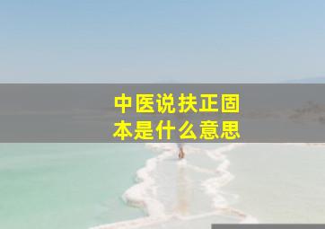 中医说扶正固本是什么意思