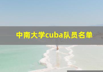 中南大学cuba队员名单