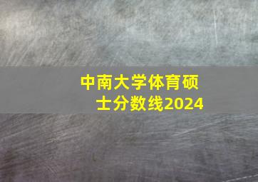 中南大学体育硕士分数线2024