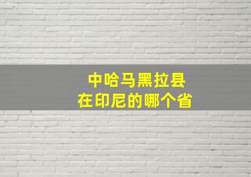 中哈马黑拉县在印尼的哪个省