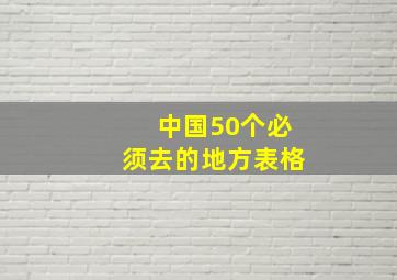 中国50个必须去的地方表格