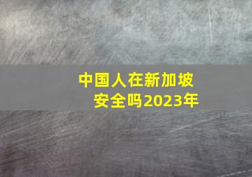 中国人在新加坡安全吗2023年