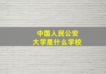 中国人民公安大学是什么学校