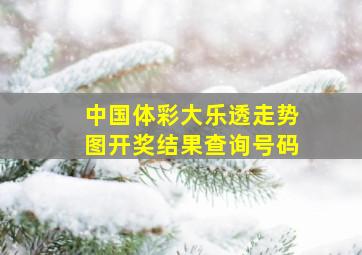 中国体彩大乐透走势图开奖结果查询号码