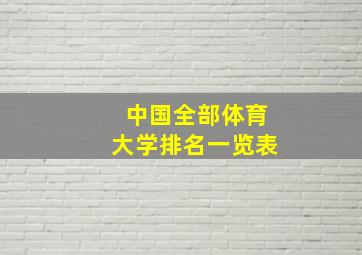 中国全部体育大学排名一览表