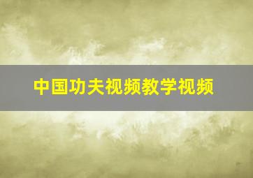 中国功夫视频教学视频