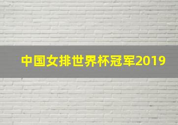 中国女排世界杯冠军2019