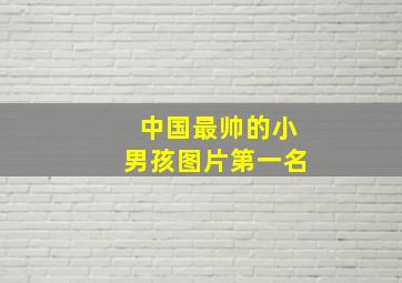 中国最帅的小男孩图片第一名