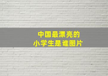 中国最漂亮的小学生是谁图片