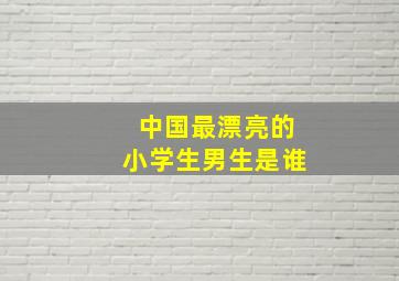 中国最漂亮的小学生男生是谁