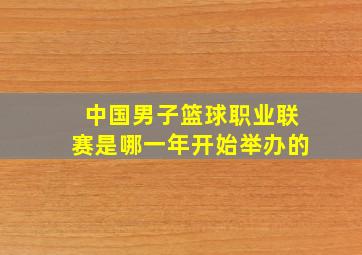 中国男子篮球职业联赛是哪一年开始举办的