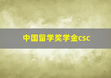 中国留学奖学金csc