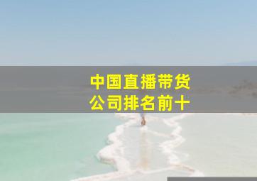 中国直播带货公司排名前十