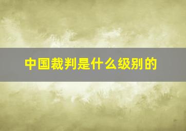 中国裁判是什么级别的