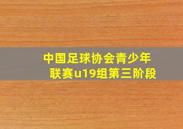 中国足球协会青少年联赛u19组第三阶段