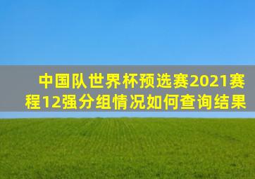 中国队世界杯预选赛2021赛程12强分组情况如何查询结果