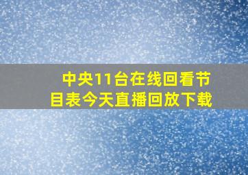 中央11台在线回看节目表今天直播回放下载