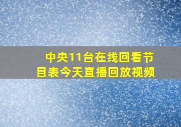 中央11台在线回看节目表今天直播回放视频