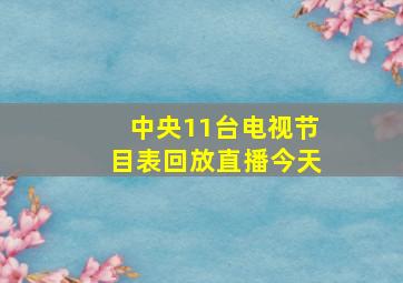 中央11台电视节目表回放直播今天