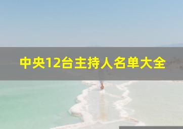 中央12台主持人名单大全