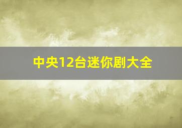 中央12台迷你剧大全