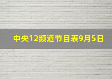 中央12频道节目表9月5日