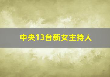 中央13台新女主持人