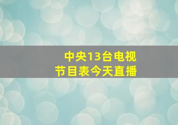 中央13台电视节目表今天直播