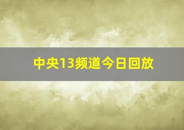 中央13频道今日回放