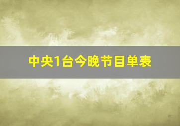 中央1台今晚节目单表