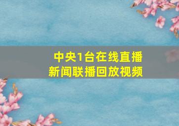 中央1台在线直播新闻联播回放视频